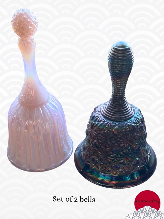 Other - Vintage Iridescent Glass Bell Duo